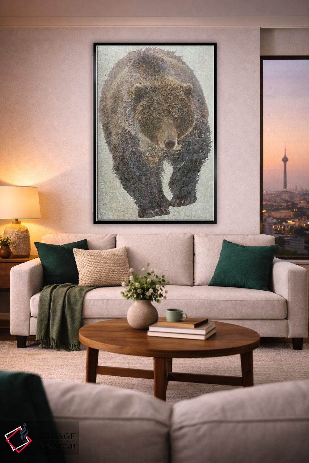 تابلو دکوراتیو خرس قهوه ای اثر کیم کورینگا - D1B