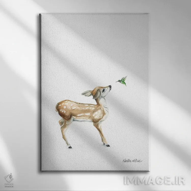 تابلو مینیمال سلام دوست من I اثر کیرستن دیل - نمای روبهرو روی دیوار