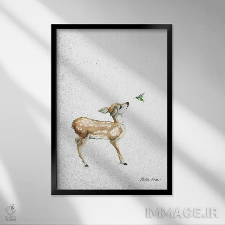 تابلو مینیمال سلام دوست من I اثر کیرستن دیل - نمای قابدار مشکی