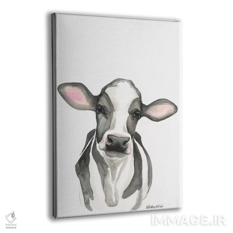 تابلو مدرن گوساله هلشتاین اثر کیرستن دیل - نمای پرسپکتیو محصول