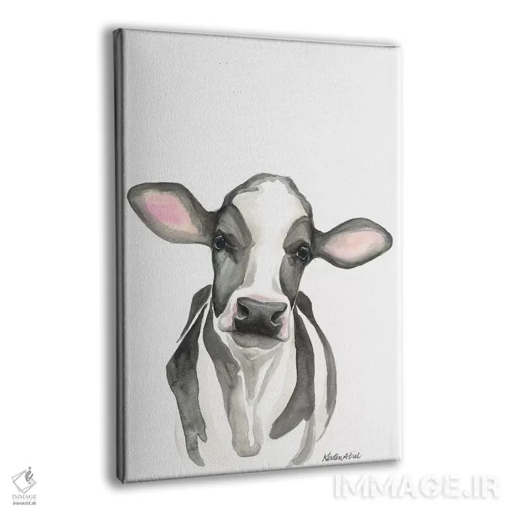 تابلو مدرن گوساله هلشتاین اثر کیرستن دیل - نمای پرسپکتیو محصول