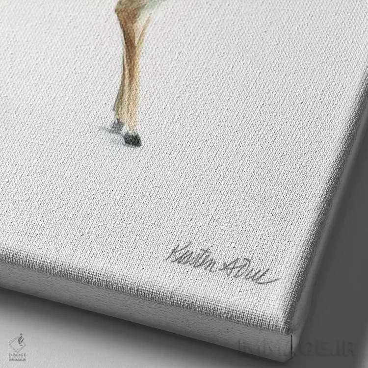 تابلو مینیمال سلام دوست من I اثر کیرستن دیل - نمای نزدیک بافت بوم