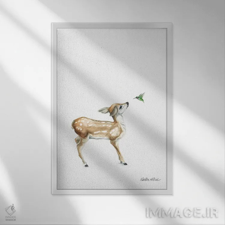 تابلو مینیمال سلام دوست من I اثر کیرستن دیل - نمای قابدار سفید