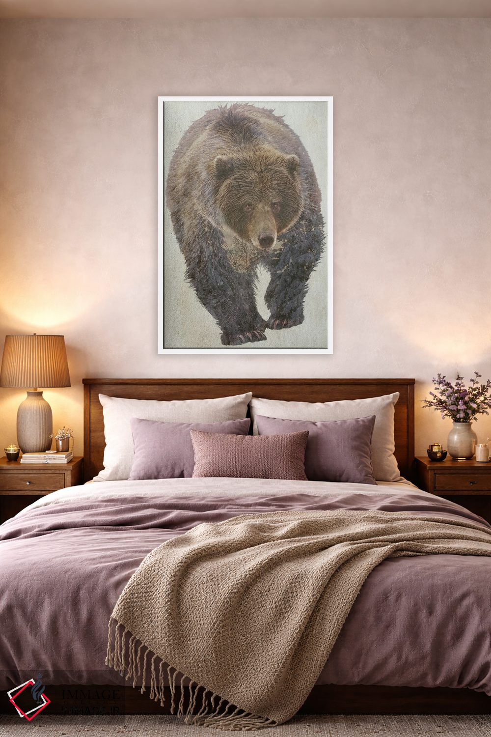 تابلو دکوراتیو خرس قهوه ای اثر کیم کورینگا - D2W