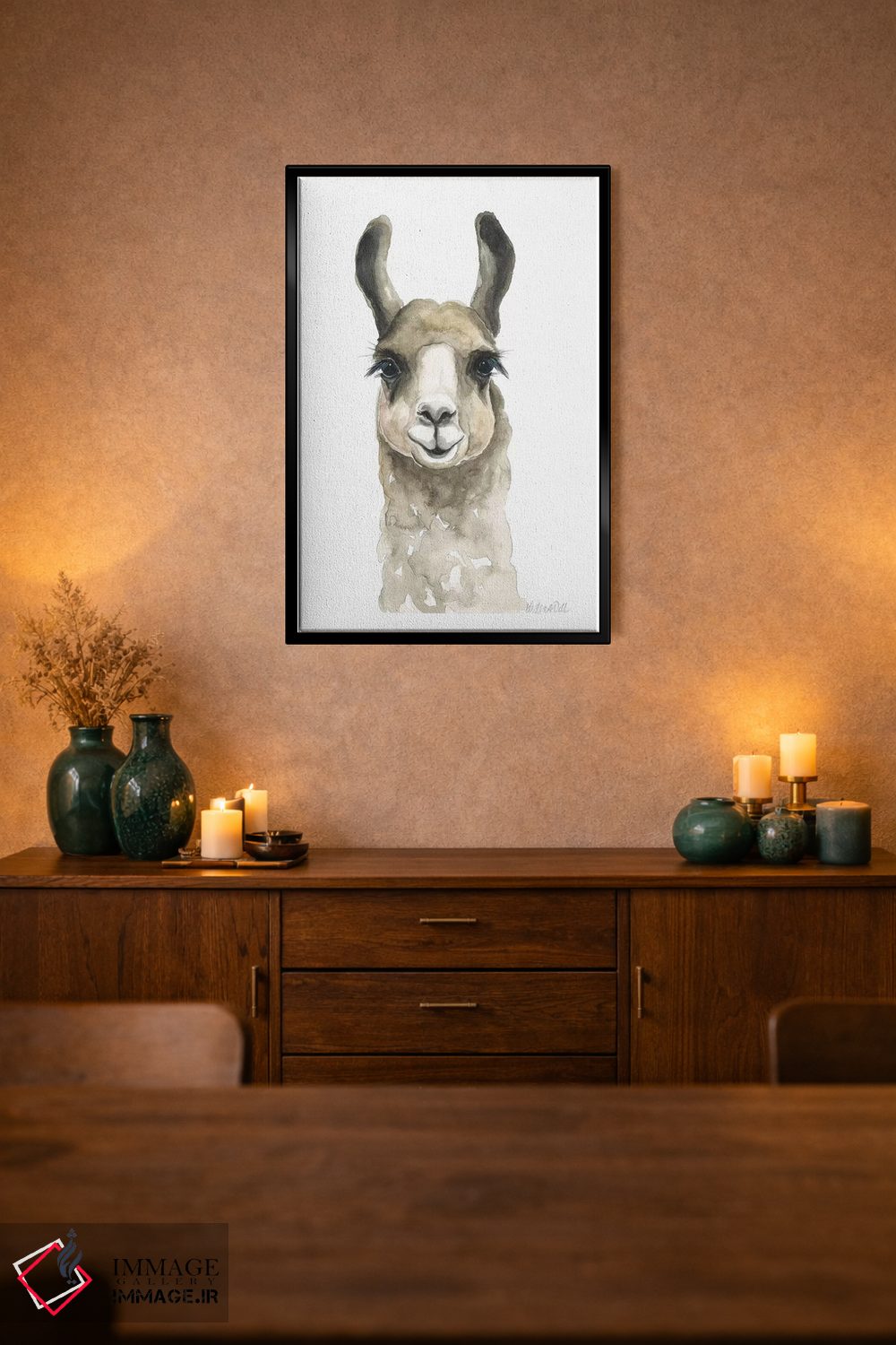 تابلو دکوراتیو لامای قهوه ای اثر کیرستن دیل - D2B