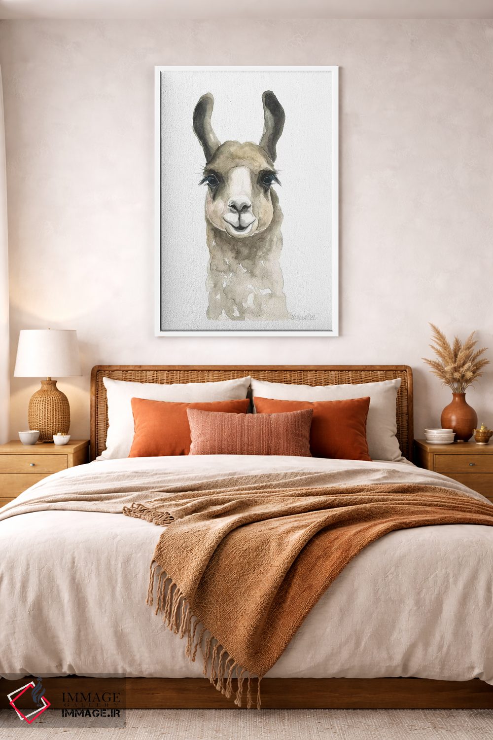 تابلو دکوراتیو لامای قهوه ای اثر کیرستن دیل - D3W