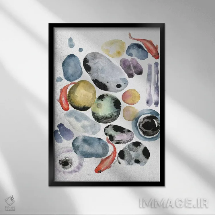 تابلو دکوراتیو کوی II اثر کیرستن دیل - نمای قابدار مشکی