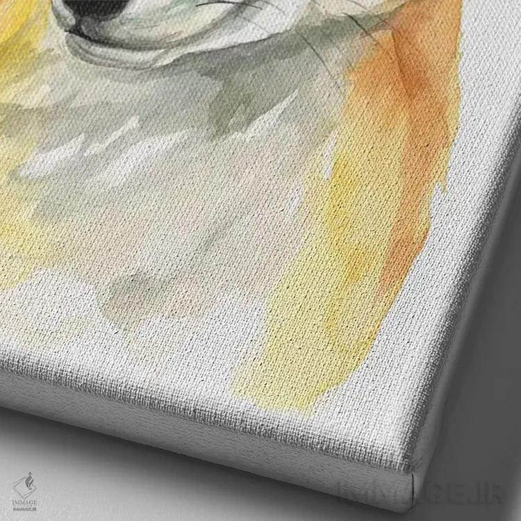 تابلو دکوراتیو روباه اثر کیرستن دیل - نمای نزدیک بافت بوم