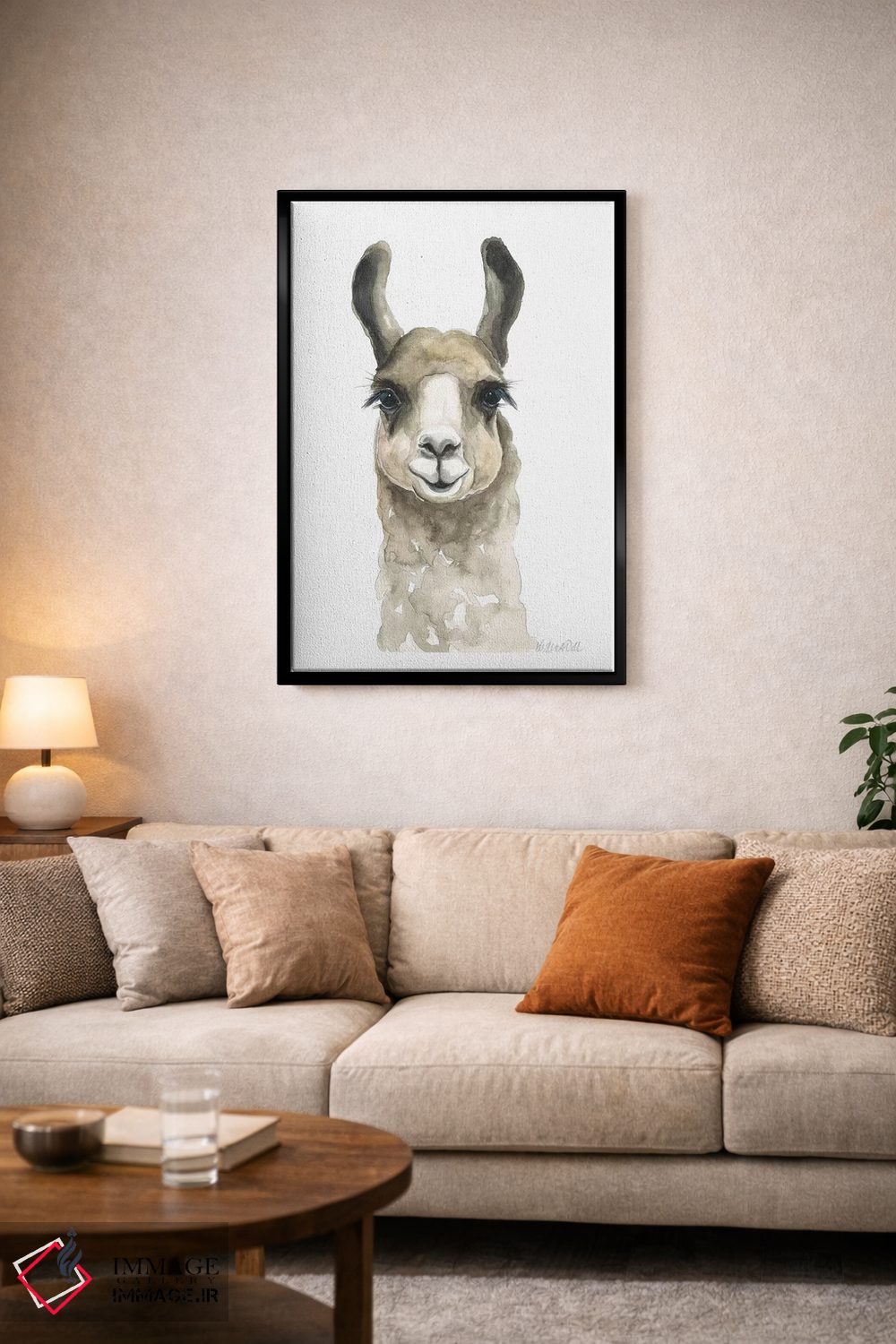 تابلو دکوراتیو لامای قهوه ای اثر کیرستن دیل - D4B