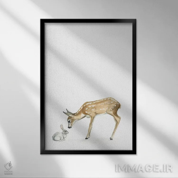 تابلو مینیمال سلام دوست من II اثر کیرستن دیل - نمای قابدار مشکی