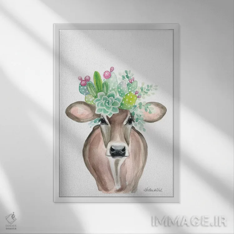 تابلو مدرن فریدا اثر کیرستن دیل - نمای قابدار سفید