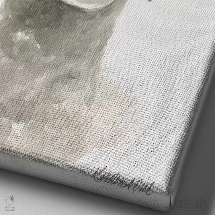 تابلو دکوراتیو بره بهاری اثر کیرستن دیل - نمای نزدیک بافت بوم