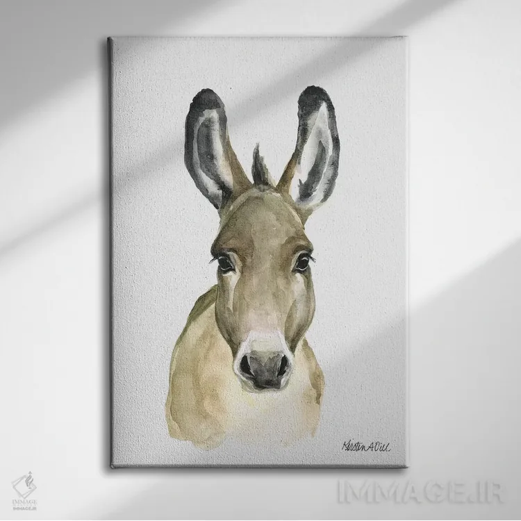 تابلو دکوراتیو الاغ اثر کیرستن دیل - نمای روبهرو روی دیوار