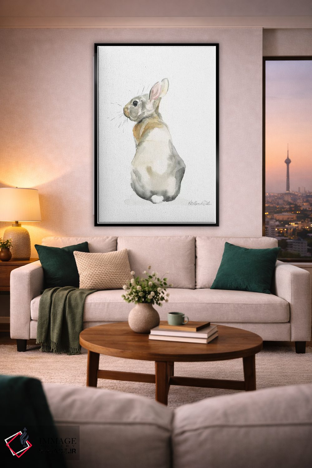 تابلو مینیمال خرگوش اثر کیرستن دیل - D2B