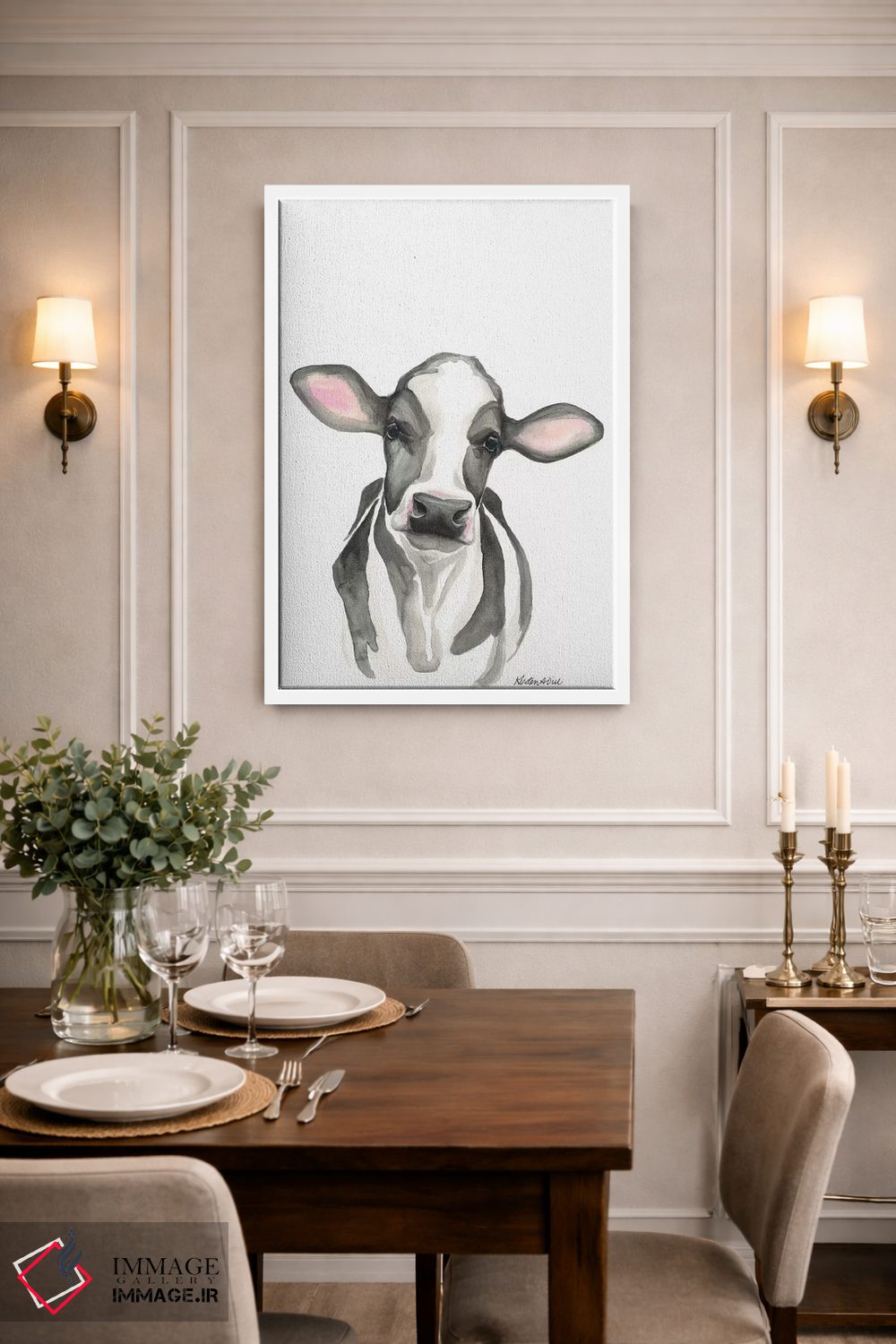 تابلو مدرن گوساله هلشتاین اثر کیرستن دیل - D1W