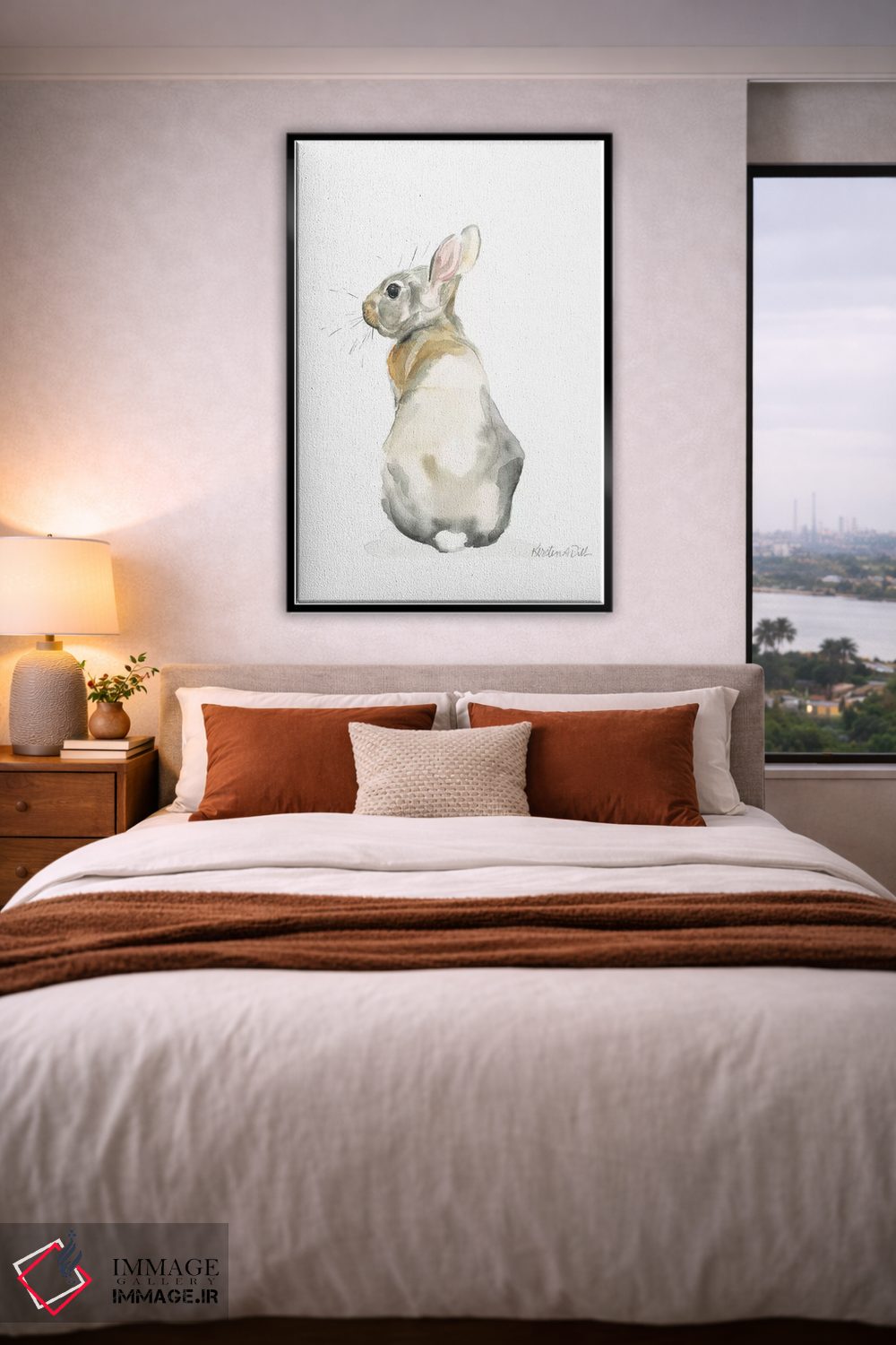 تابلو مینیمال خرگوش اثر کیرستن دیل - D4B