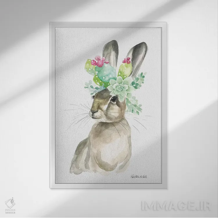 تابلو دکوراتیو رزی سونوران اثر کیرستن دیل - نمای قابدار سفید