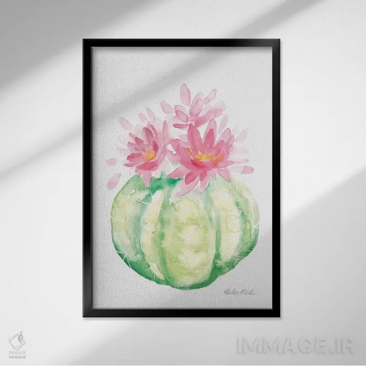 تابلو دکوراتیو کاکتوس I اثر کیرستن دیل - نمای قابدار مشکی