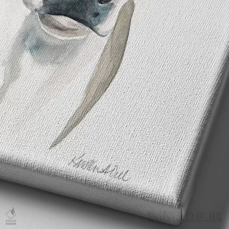 تابلو دکوراتیو گاو اثر کیرستن دیل - نمای نزدیک بافت بوم