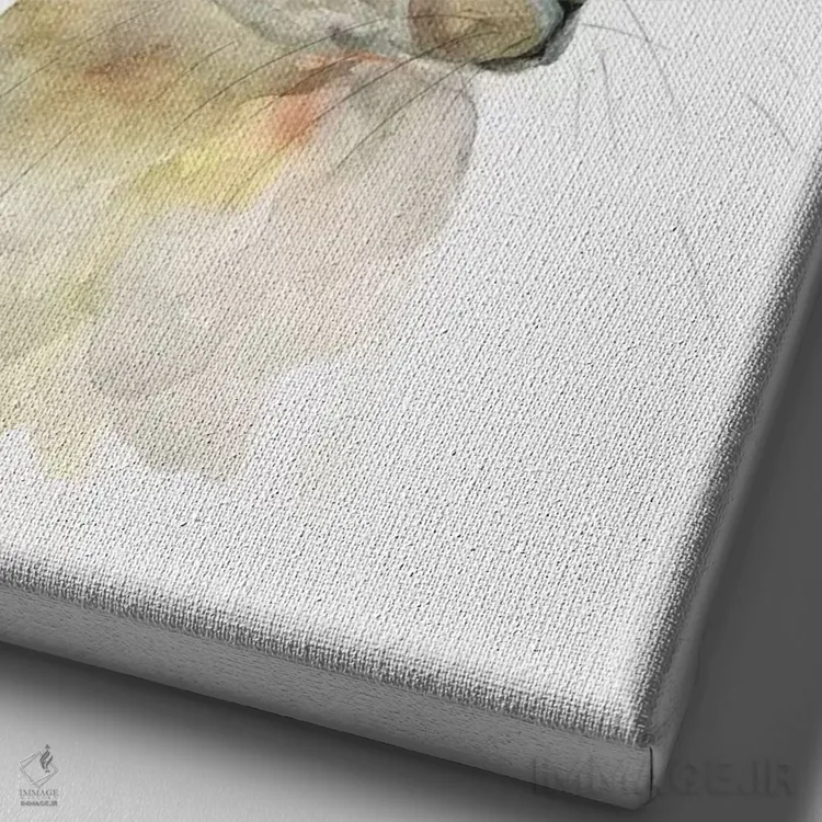 تابلو دکوراتیو خرگوش کاکتوسی اثر کیرستن دیل - نمای نزدیک بافت بوم