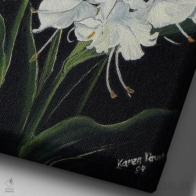 تابلو دکوراتیو زنجبیل پروانه ای اثر کارین داون کلشال-بست - نمای نزدیک بافت بوم