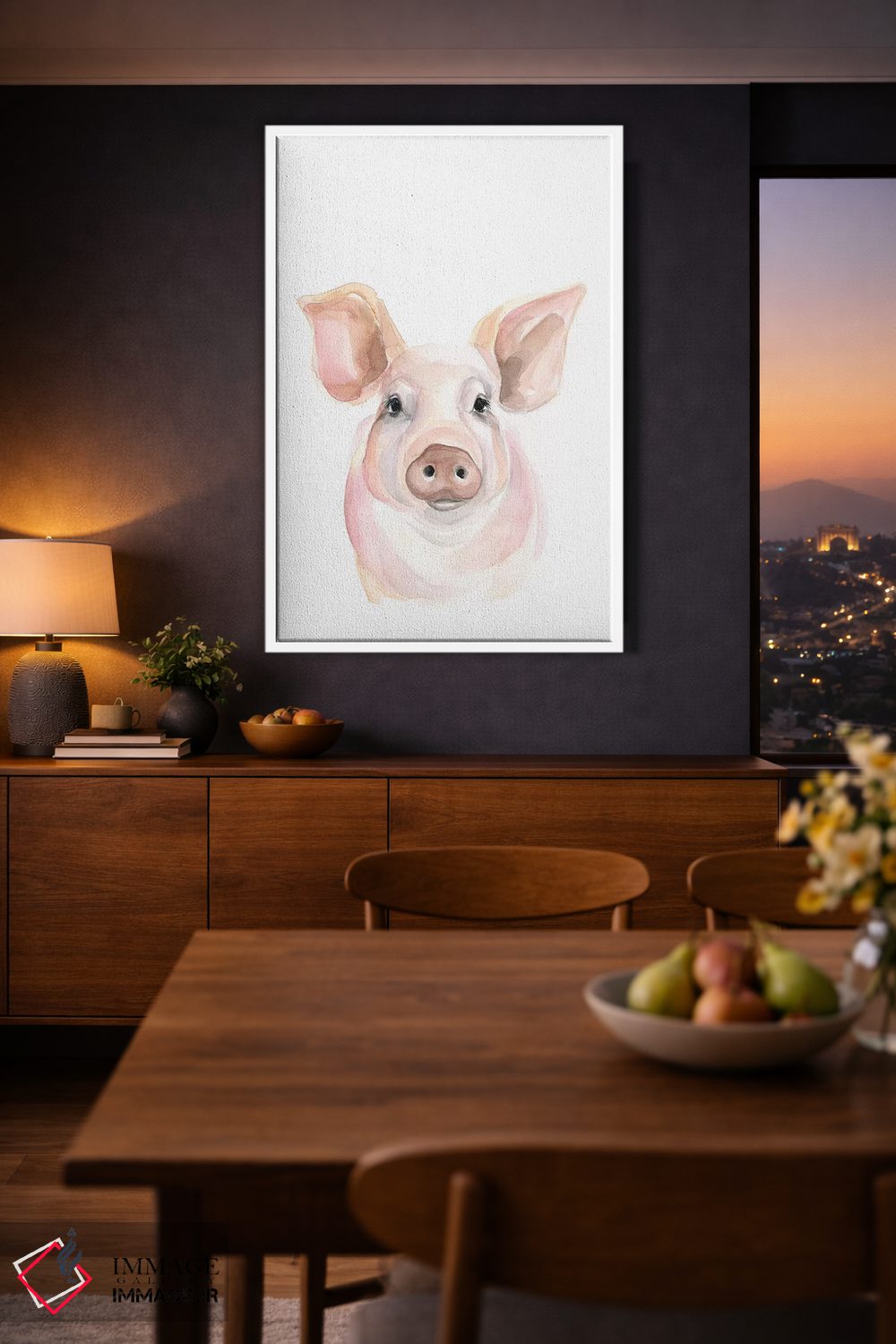 تابلو مدرن خوک اثر کیرستن دیل - D3W