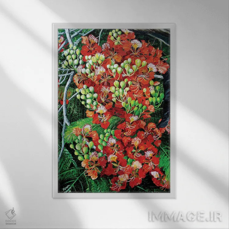 تابلو دکوراتیو فلومبویانت اثر کارین داون کلشال-بست - نمای قابدار سفید