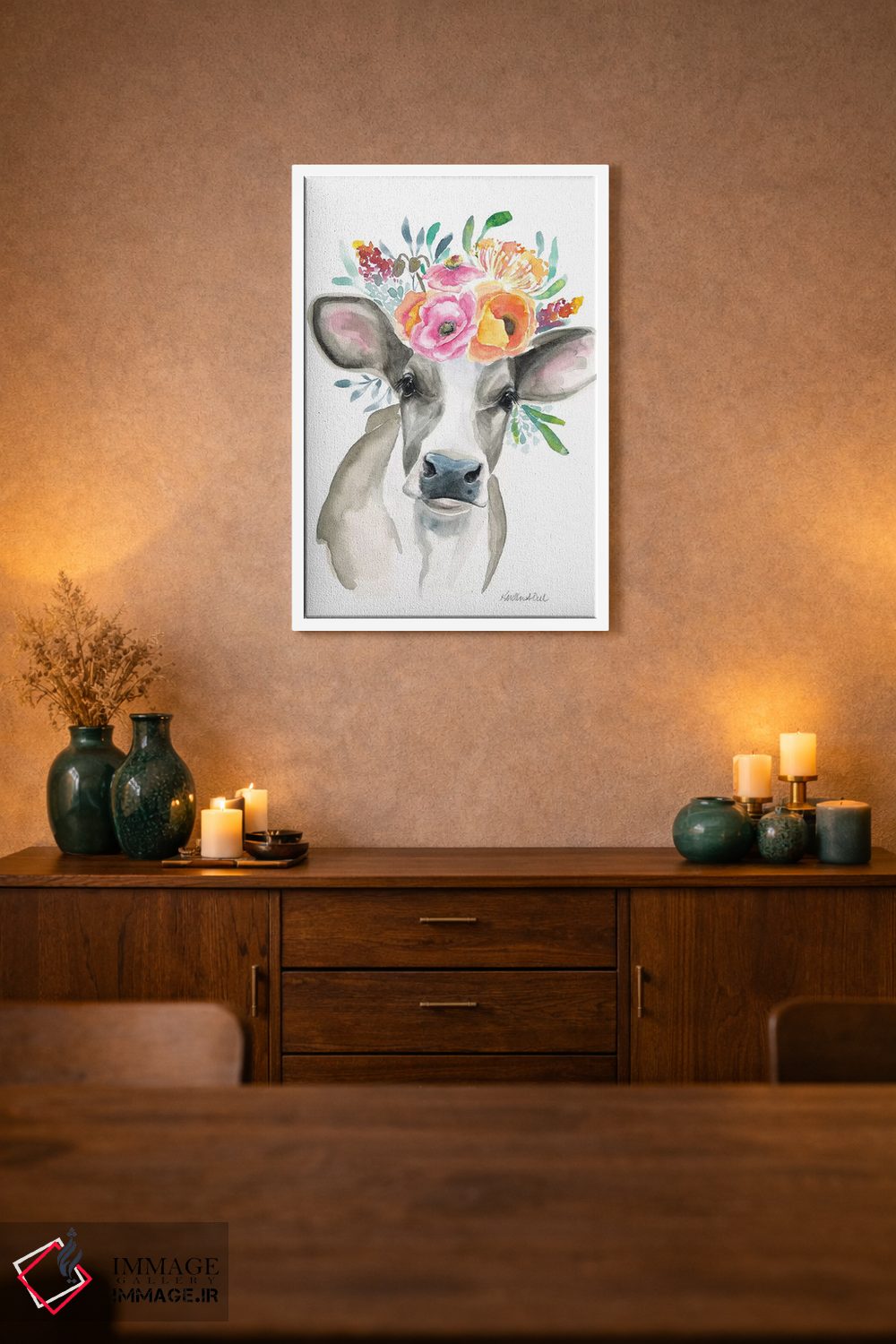 تابلو دکوراتیو گاو اثر کیرستن دیل - D1W