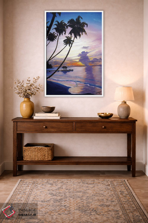 تابلو دکوراتیو غروب در نقطه کبوتر اثر کارین داون کلشال-بست - D3W