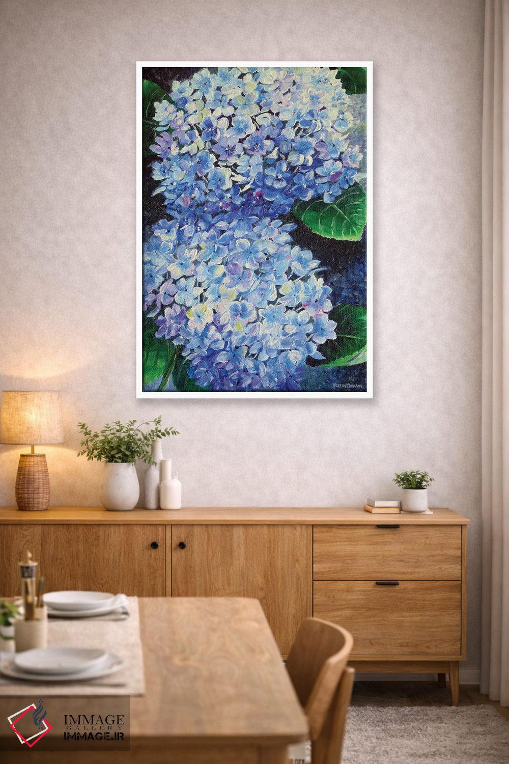 تابلو دکوراتیو هورتانسیا آبی اثر کارین داون کلشال-بست - D3W