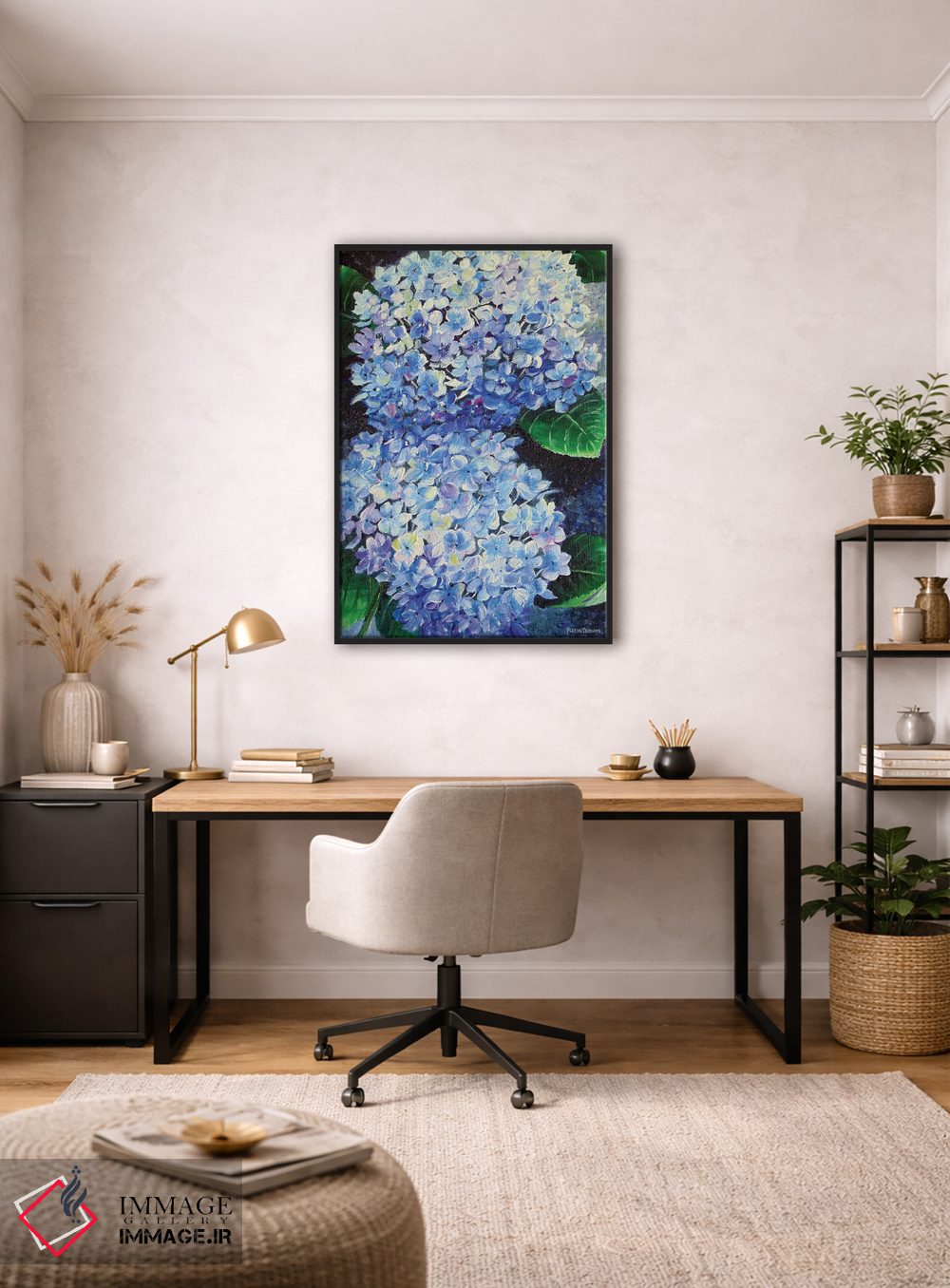 تابلو دکوراتیو هورتانسیا آبی اثر کارین داون کلشال-بست - D4B