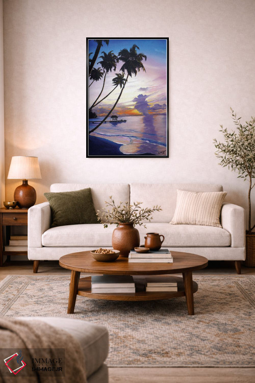 تابلو دکوراتیو غروب در نقطه کبوتر اثر کارین داون کلشال-بست - D6B