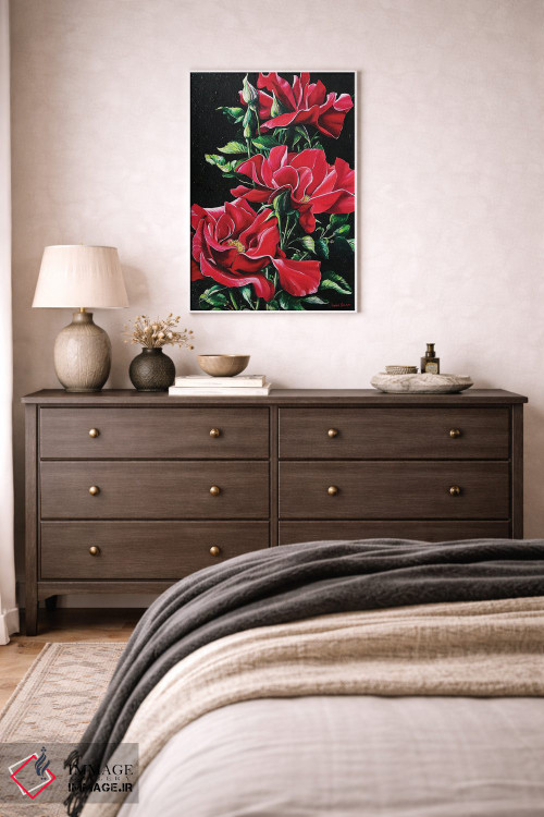 تابلو دکوراتیو سرخ پرشور اثر کارین داون کلشال-بست - D1W