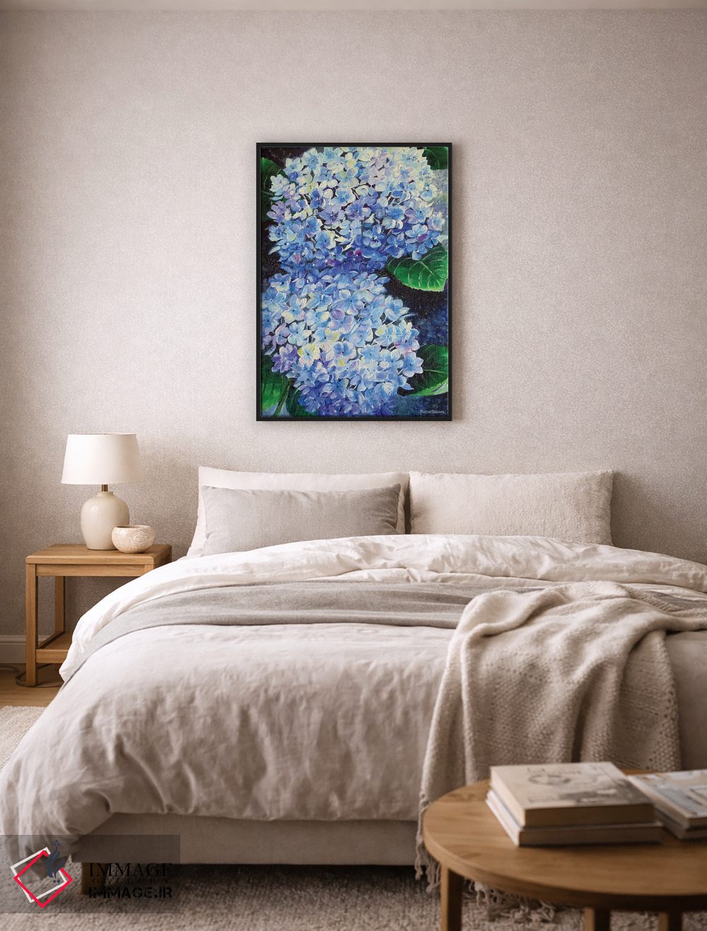 تابلو دکوراتیو هورتانسیا آبی اثر کارین داون کلشال-بست - D6B