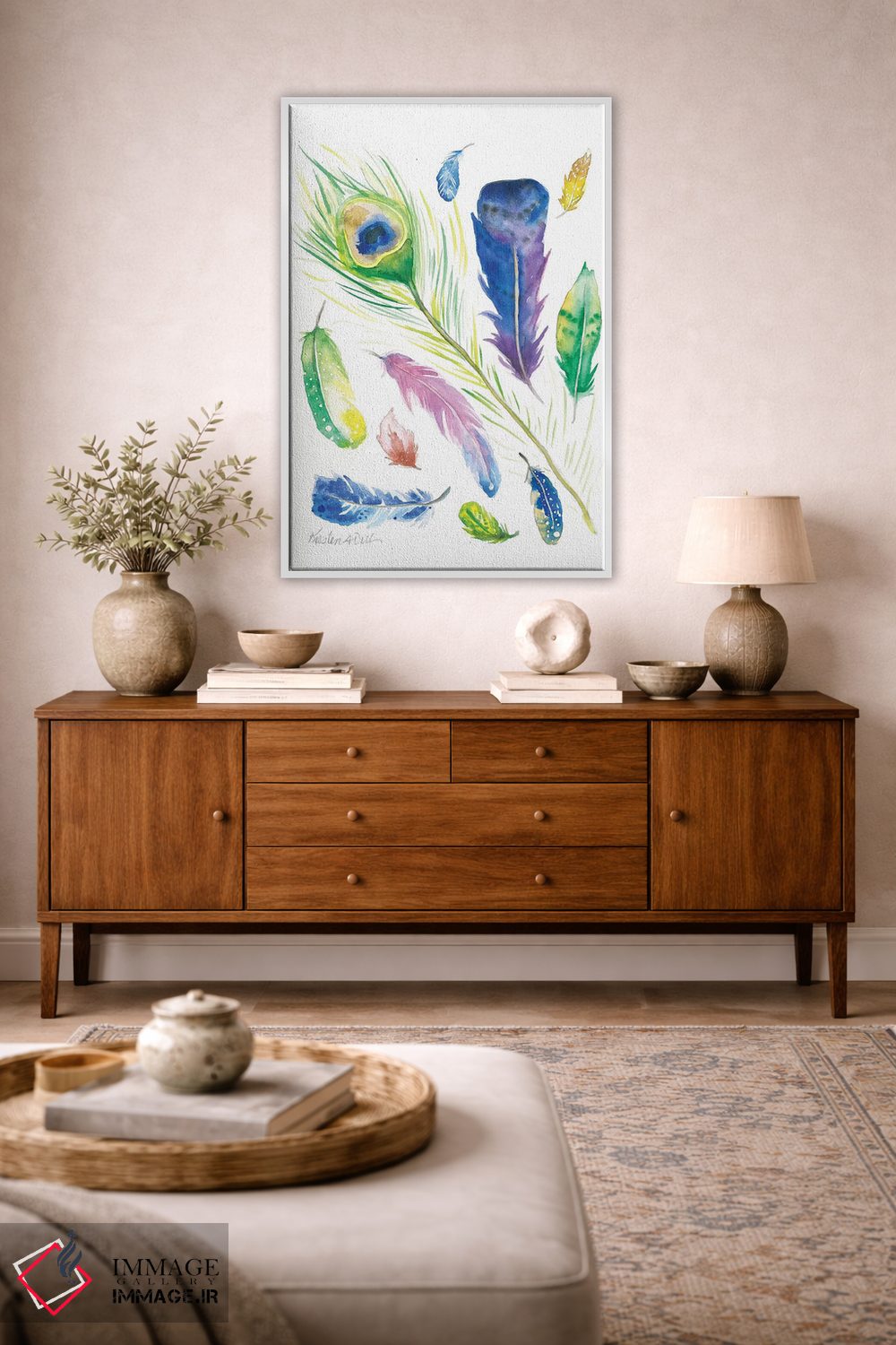 تابلو دکوراتیو پرها اثر کیرستن دیل - D1W