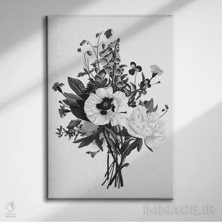 تابلو مدرن گیاه سیاه و سفید III اثر کلی دونوان - نمای روبهرو روی دیوار