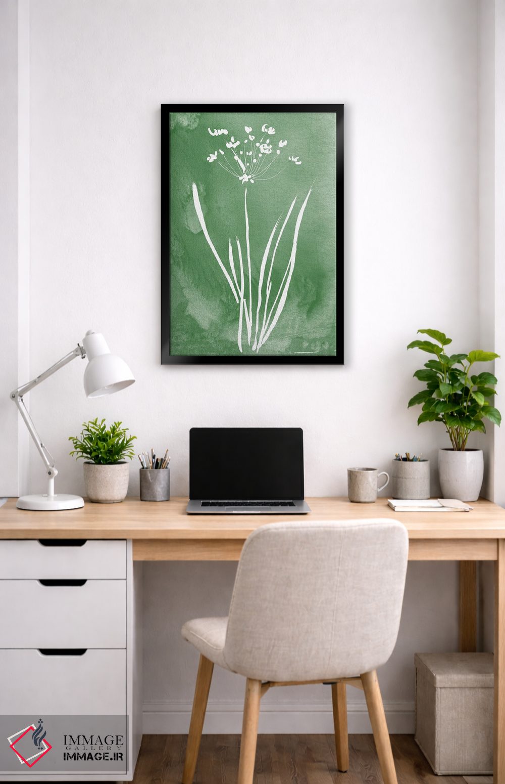 تابلو مینیمال گیاه سبز II اثر کلی دونوان - D4B