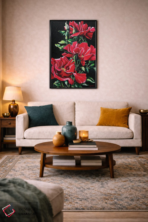 تابلو دکوراتیو سرخ پرشور اثر کارین داون کلشال-بست - D4B