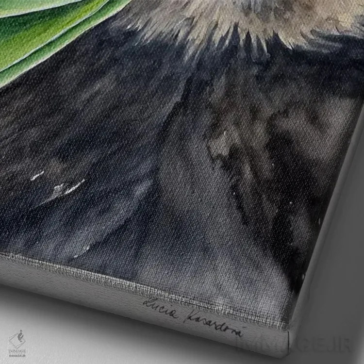 تابلو دکوراتیو پاندای گرسنه اثر لوسیا کازاردووا - نمای نزدیک بافت بوم