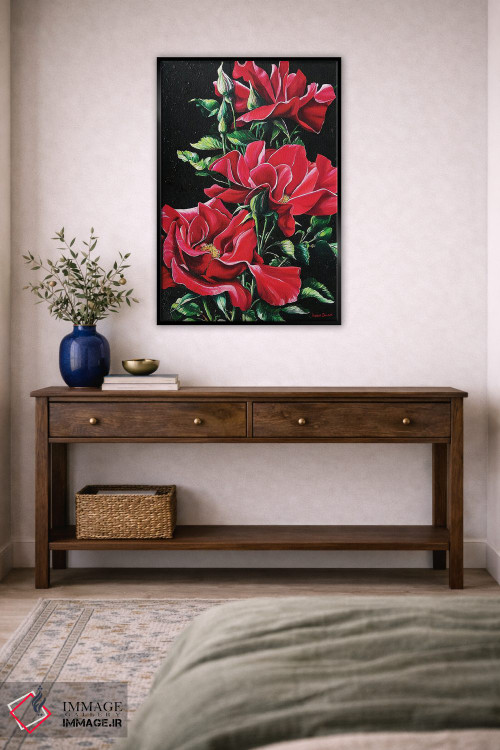 تابلو دکوراتیو سرخ پرشور اثر کارین داون کلشال-بست - D5B