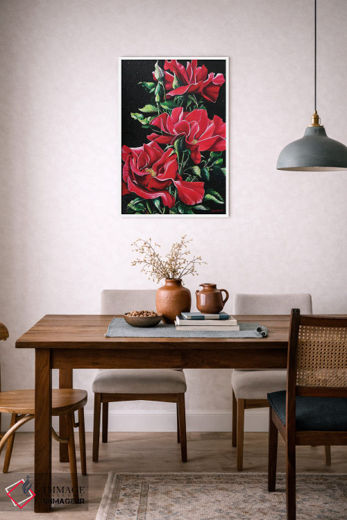 تابلو دکوراتیو سرخ پرشور اثر کارین داون کلشال-بست - D6W