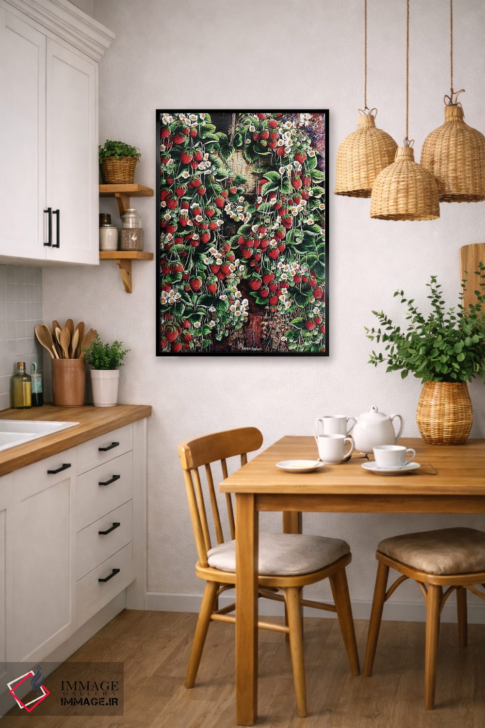 تابلو دکوراتیو سبد شیرین توت دار اثر کارین داون کلشال-بست - D6B