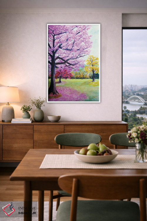 تابلو دکوراتیو پوئی صورتی و زرد ساوانا اثر کارین داون کلشال-بست - D6W