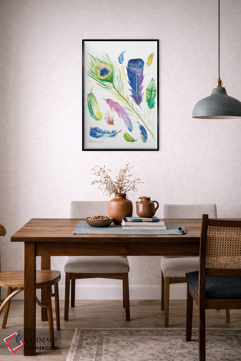 تابلو دکوراتیو پرها اثر کیرستن دیل - D6B