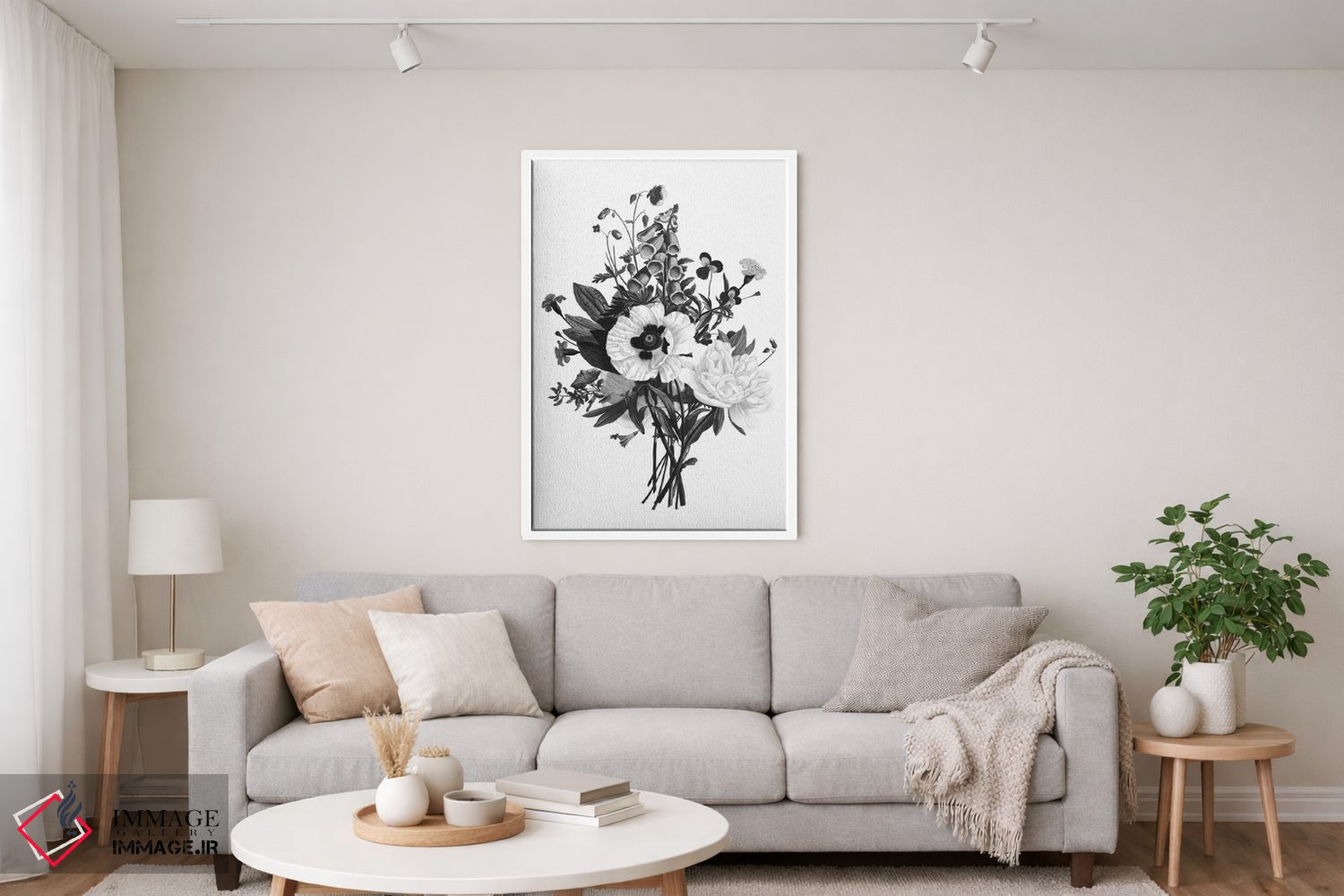 تابلو مدرن گیاه سیاه و سفید III اثر کلی دونوان - D3W