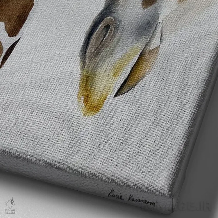 تابلو دکوراتیو آغوش زرافه اثر لوسیا کازاردووا - نمای نزدیک بافت بوم