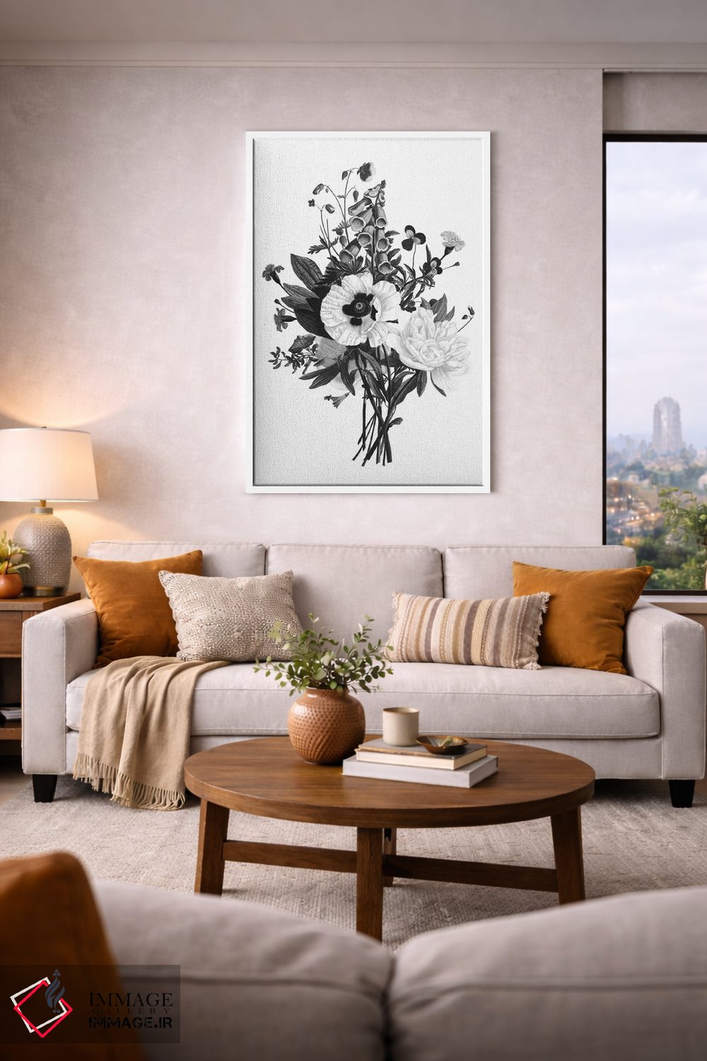 تابلو مدرن گیاه سیاه و سفید III اثر کلی دونوان - D4W