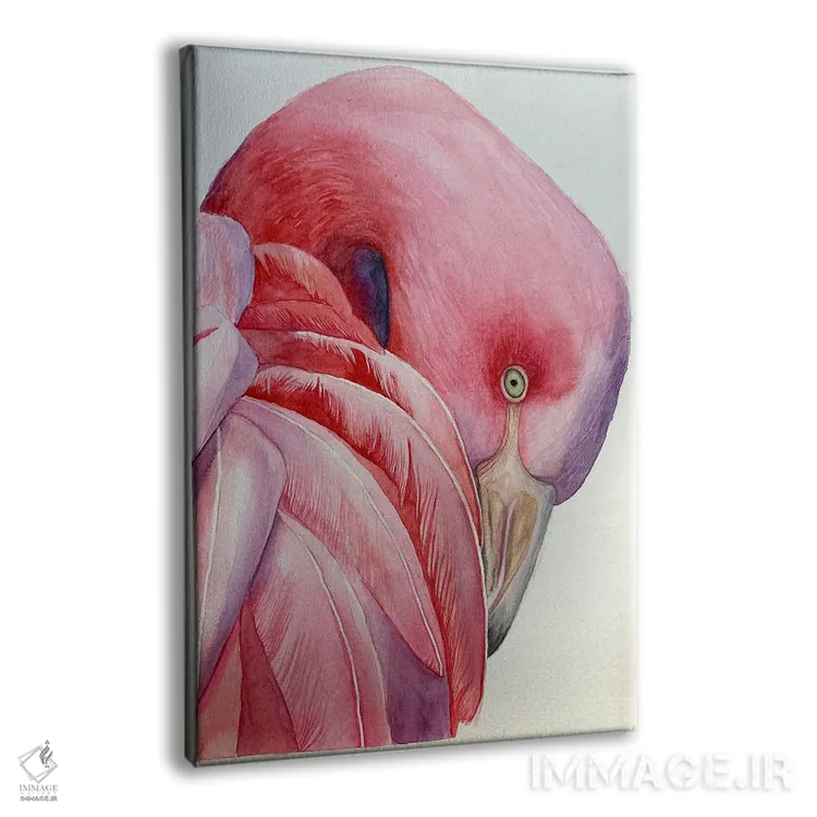 تابلو دکوراتیو فلامینگوی صورتی اثر لوسیا کازاردووا - نمای پرسپکتیو محصول