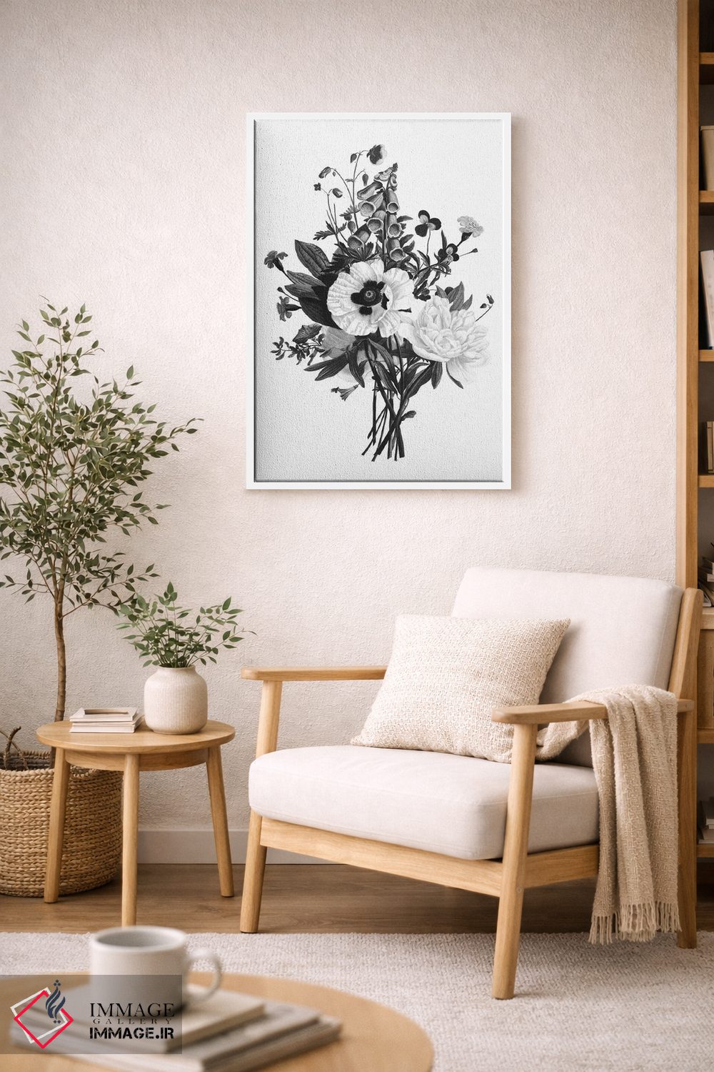 تابلو مدرن گیاه سیاه و سفید III اثر کلی دونوان - D6W