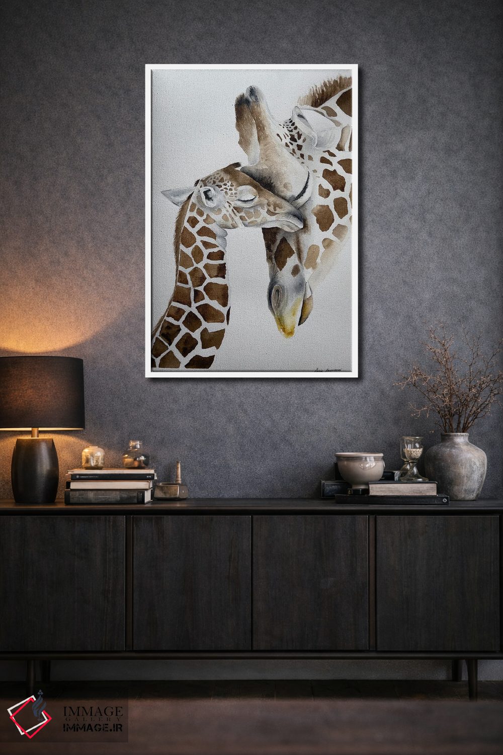 تابلو دکوراتیو آغوش زرافه اثر لوسیا کازاردووا - D1W
